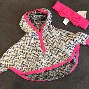 Baby girl poncho and matching headband